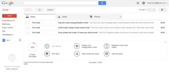 Pembuatan Akun google selesai